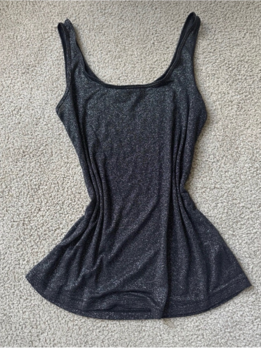 Vintage Jennifer Lopez Metallic Charcoal Scoop Neck Camisole 2000s y2k